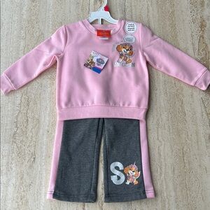 NEW 🆕 Paw Patrol Sweatshirt and Pants Set with tags 2T back design